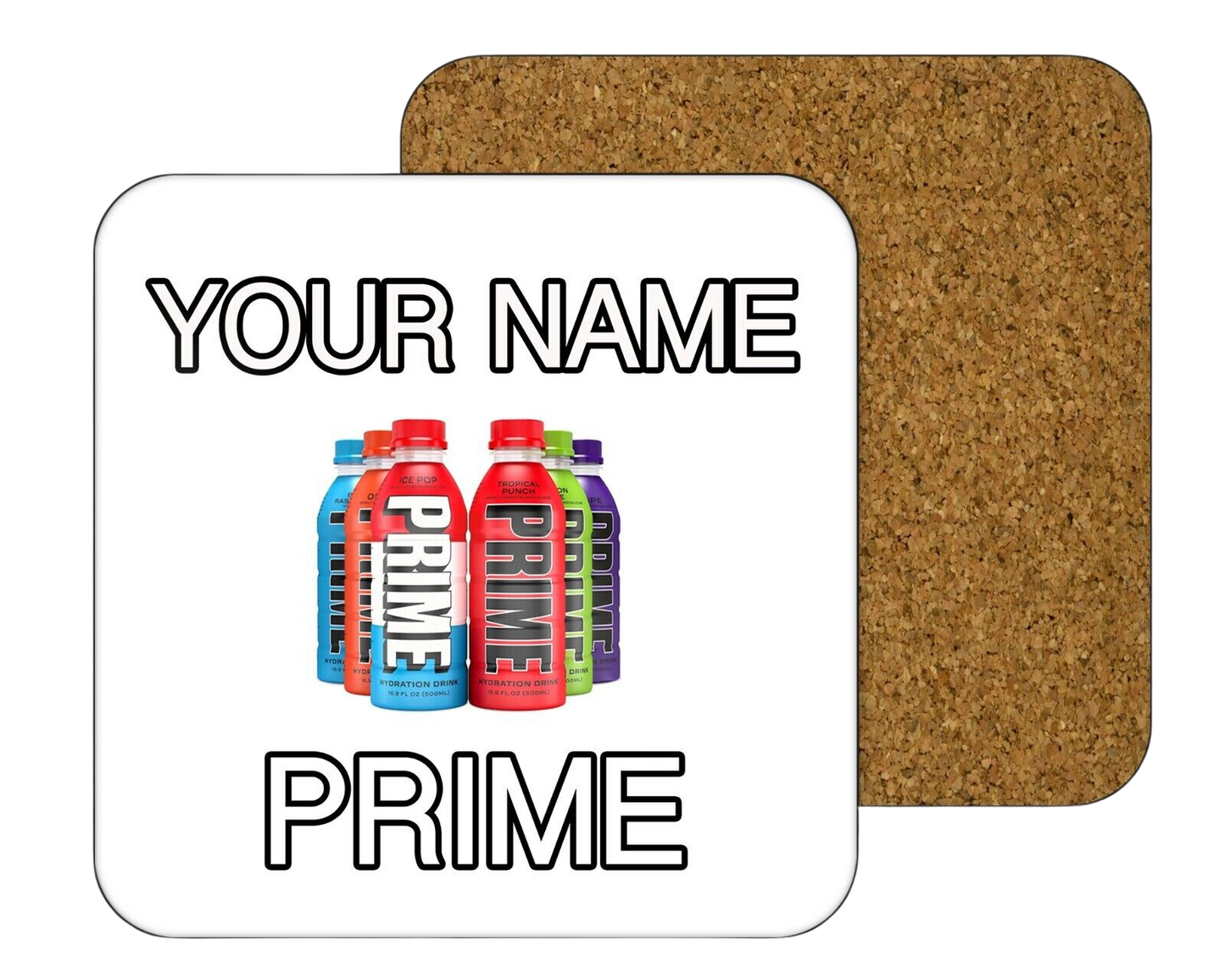 The Personalised PRIME Bottle Drinks Coaster